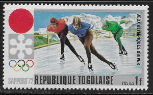 Togo #789 1fr Olympics - Sapporo 1972 Emblem & Speed Skating ~ MNH