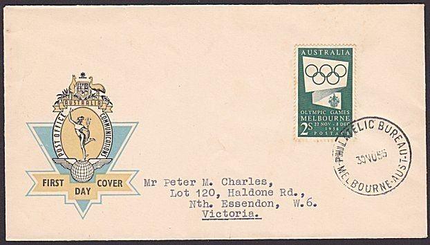 AUSTRALIA 1955 Olympic Games Generic FDC....................................6986