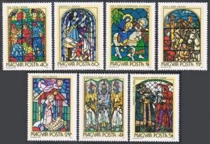 Hungary 2188-2194, MNH. Michel 2817-2823. Staned-glass windows 1972.