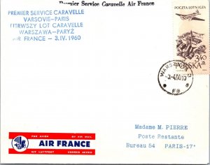 Poland 1960 FFC - Air France - Warsaw To Paris - J7622