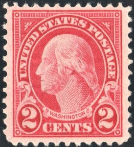SC#554 2¢ Washington Single (1923) Uncancelled/No Gum