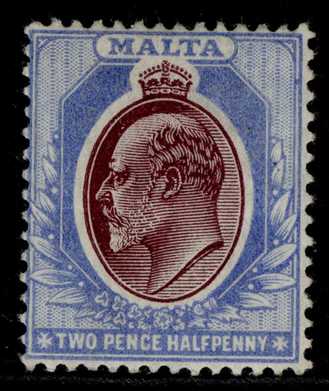 MALTA EDVII SG41, 2½d maroon & blue, M MINT. Cat £32.