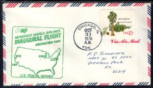 US Chicago,IL to New York,NY Seaboard World Airlines 1978 First Flight Cover