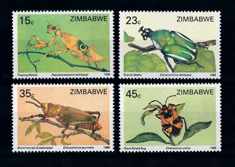 [70685] Zimbabwe 1988 Insects Beetle Grasshopper  MNH