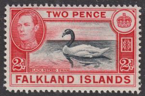 Falkland Islands KGVI 1938 2d Black Red SG150a Mint Never Hinged