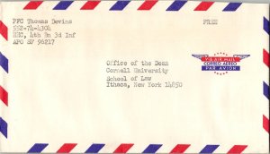 United States Vietnam War Soldier's Free Mail c1968 U.S. Army, APO SF 96217 D...