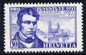 Switzerland 1931 Pro Juventute - Alexandre Vinet 30c unmo...