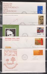 10 CANADA FDCs Assorted Cachets - Lot # 5