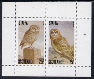 Staffa 1979 Owls perf set of 2 values (25p & 75p) unm...