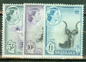 LC: Swaziland 55-66 mint very light hinge to MNH CV $110; scan shows only a few