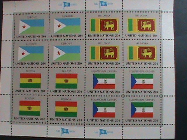 ​UNITED NATION-1981 SC#350-353  U. N. FLAGS SERIES MNH FULL SHEET- VERY FINE