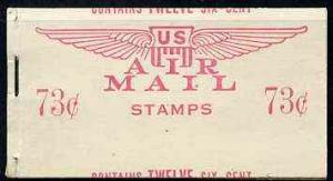 Booklet - United States 1949 73c Air Mail booklet contain...