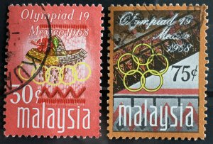 MALAYSIA 1968 Olympic Games, Mexico 2V USED SG#54&55