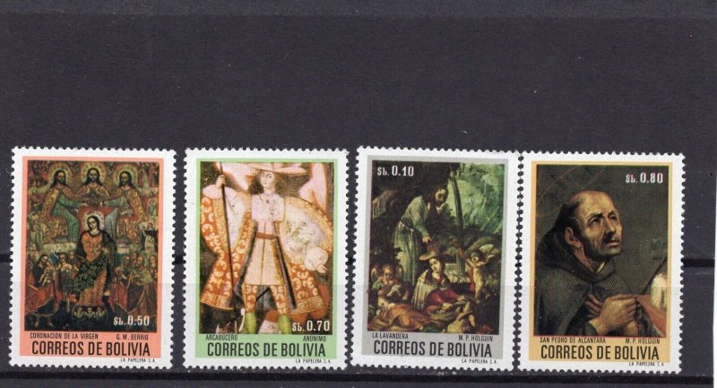 BOLIVIA 1972 PAINTINGS SET OF 4 STAMPS MNH