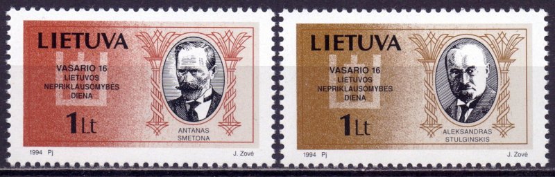 Lithuania. 1994. 548-49. Presidents. MNH.