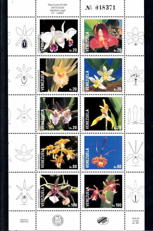 [62746] Venezuela 1993 Flora Flowers Blumen - Orchids  MNH