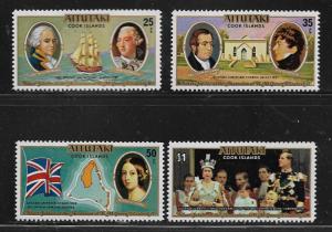 AITUTAKI  148-151  MNH  CAPT. BLIGH,  SET 1977