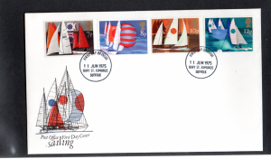 1975 Sailing 8p missing heavy black on FDC