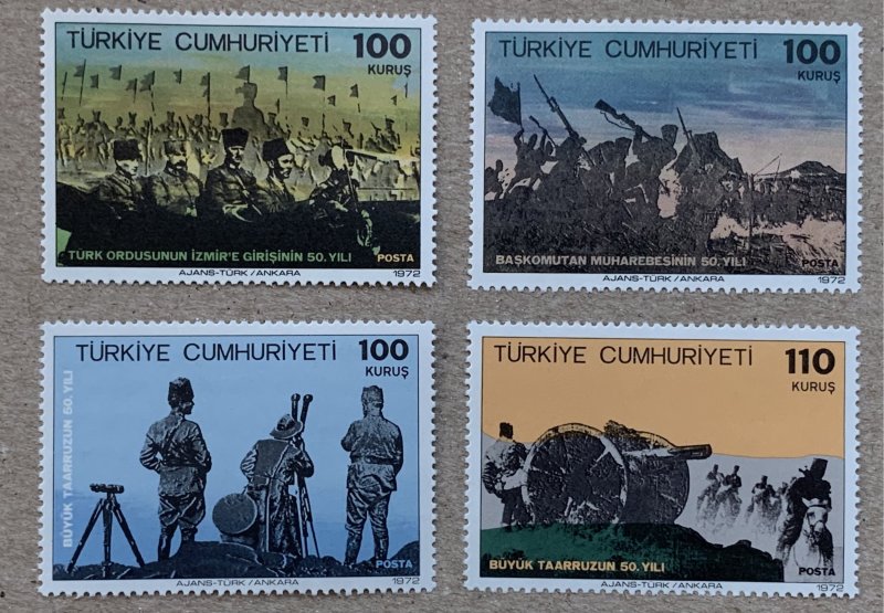 Turkey 1972 Turkish Independence Fight, MNH. Scott 1915-1918, CV $4.00