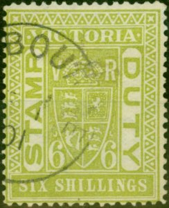 Victoria 1891 6s Pea-Green SG271 V.F.U C.T.O