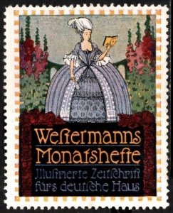 Vintage Germany Poster Stamp Westermann’s Monthly Booklets Illustrated Magazine