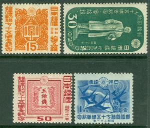 JAPAN  1946  75th Anniversary of Postal Service -  Scott #375-378 mint MNH