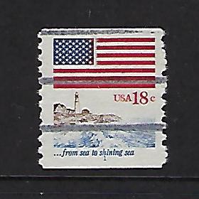 Catalog #1891 P#1 Used Plate Number Coil SCV 2.50 from sea to shining sea Flag