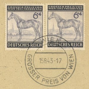 Austria German Occupation 1943 Vienna Gran Prix Special Postmark Cover #B244