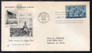 US 935 Navy Artcraft Typed FDC