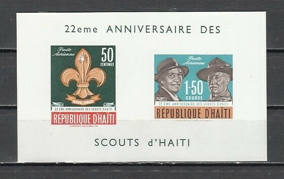 Haiti, Scott cat. C195a. Scout Anniversary s/sheet.