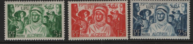 ALGERIA, (3) SET, 226-228, HINGED, 1949, Peoples of the world