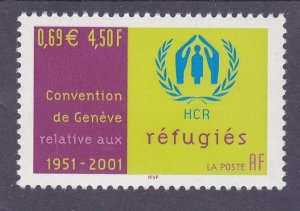 France 2834 MNH 2001 Geneva Convention on Refugees UN 50th Anniversary Issue VF