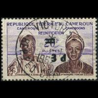 CAMEROUN 1962 - Scott# 355 Pres.Surch. 3p Used back thin