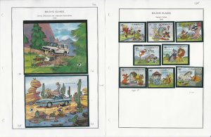 Maldive Stamp Collection on 20 Steiner Pages, 1986-92 Mint Sets Disney, JFZ