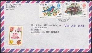 BERMUDA 1979 cover to New Zealand - Christmas TB cinderella................B3254