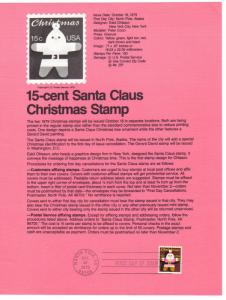 US #1800 15c Christmas Issue FDC Souvenir Page CV $5.00