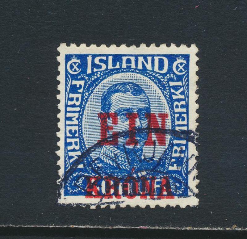 ICELAND 1926, 1k on 40a, VF USED Sc#150 (SEE BELOW )