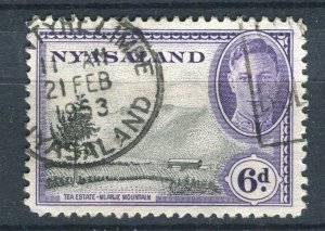 NYASALAND; 1938 early GVI Pictorial issue fine used 6d. value fine POSTMARK