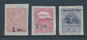 Estonia #55-7 MH 1919-20 Issues Surcharged
