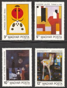 Hungary Scott 3209-12 MNHOG - 1989 Modern Art Issue - SCV $4.00