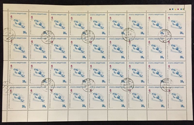 ALBANIA 1992 Olympic Games Set Used Sheets (160 Stamps)AL21