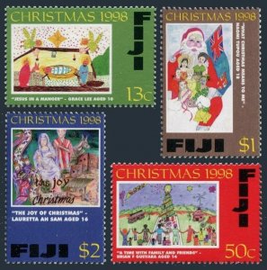 Fiji 835-838,MNH.Michel 865-868. Christmas 1998.Children drawings.