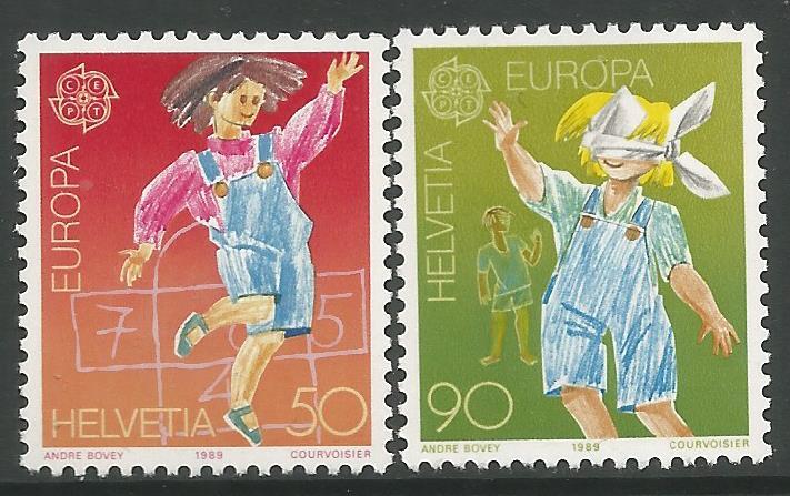 SWITZERLAND 834-835, MNH, CHILDREN'S GAMES