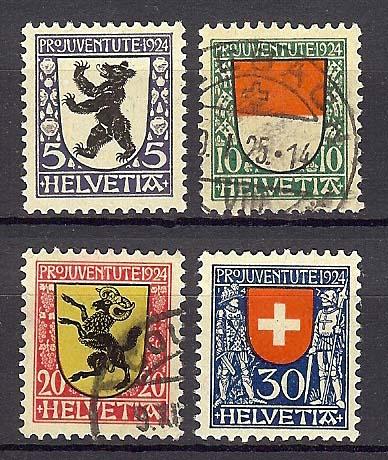 1924 - SWITZERLAND - Pro Juventute Sc#B29-30-31-32 - Used
