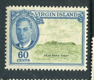 VIRGIN ISLANDS; 1950s early GVI Pictorial issue fine Mint hinged 60c. value