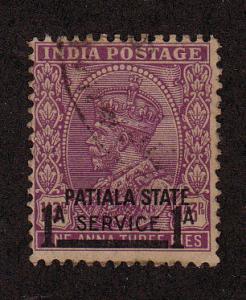 India (Patiala) Official India Ovpt  (Scott #O58) Used