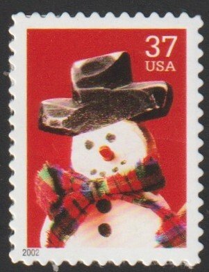 SC# 3676 - (37c) - Christmas - Snowman with Red & Green Scarf - MNH Single