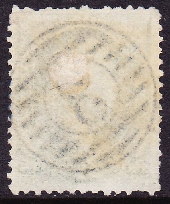 Scott 158, Used, Blue SOTN 3 in Barred Circle Cancel, HR, Perf Faults