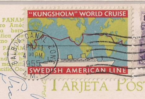 CANAL ZONE: Variety of items incl Kungsholm cruise card w TIED LABEL Great items