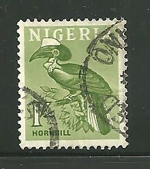 Nigeria 108 Yellow Casqued Hornbill Postally used